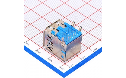 28-USB 3.0 雙層90度 卷邊 藍膠